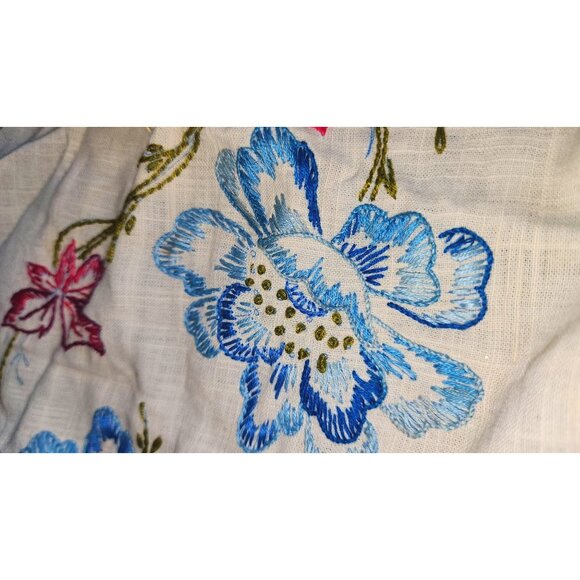 Vintage Floral Embroidery Linen Kit With Threads & Needles - Picture 8 of 10